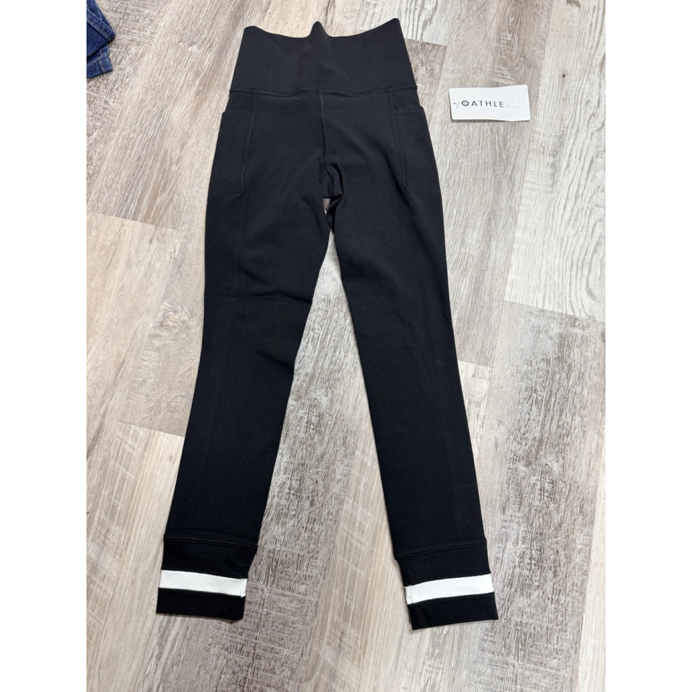 Athleta Salutation Stash Colorblock 7/8 Tight Black White XXS NWT